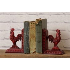 Country Red Rooster Bookends Shelf Sitter Farmhouse French Rustic New   183337228598